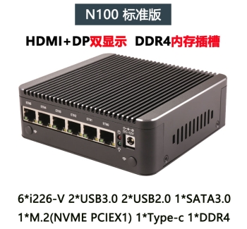 康耐信 12代CPU N100/I3-N305 6网口2.5G  I226-V软路由